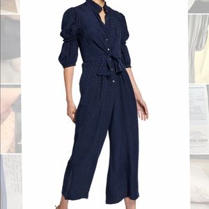 Rebecca Taylor silk navy jumpsuit